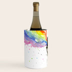Wolf Howling Rainbow Watercolor Wine Chiller Gallery Image 2
