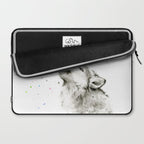 Wolf Howling Rainbow Watercolor Laptop Sleeve Gallery Image 2