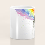 Wolf Howling Rainbow Watercolor Coffee Mug Gallery Image 4