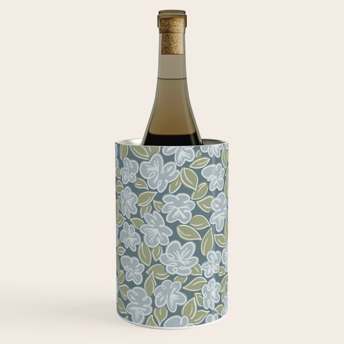 Coastal Blue Flowers Wine Chiller Gallery Image 2