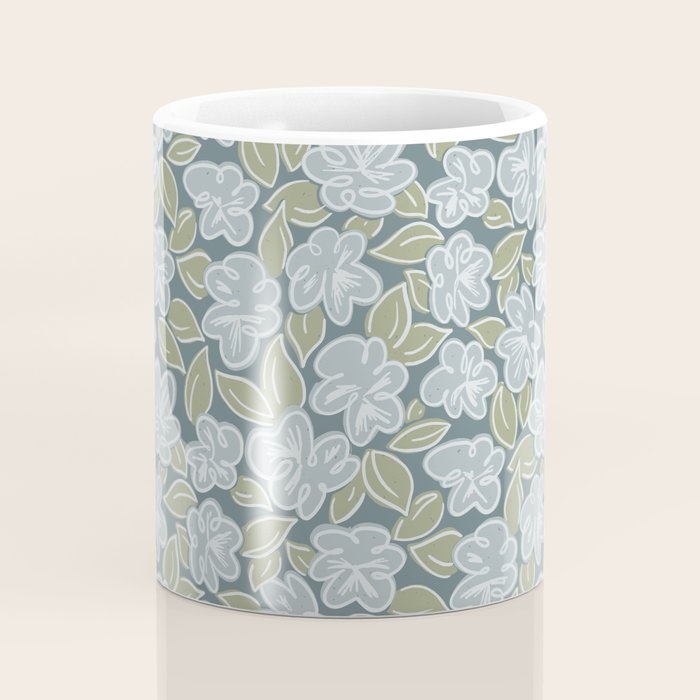 Coastal Blue Flowers Coffee Mug Gallery Image 4