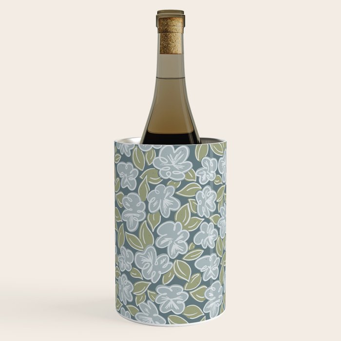 Coastal Blue Flowers Wine Chiller Gallery Image 1