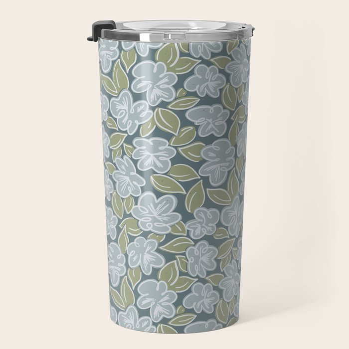 Coastal Blue Flowers Travel Mug Gallery Image 3
