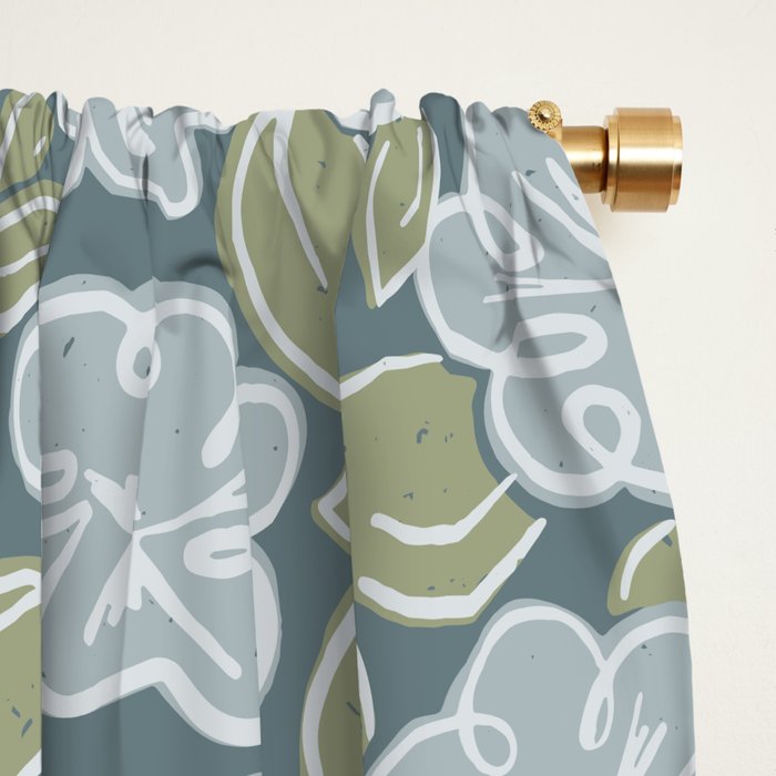 Coastal Blue Flowers Window Curtain Gallery Image 2