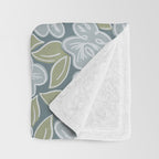 Coastal Blue Flowers Throw Blanket Gallery Image 3