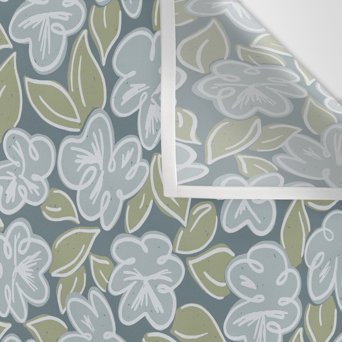 Coastal Blue Flowers Wall Tapestry Gallery Image 3