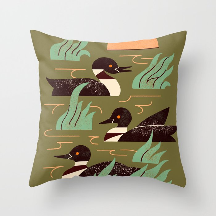 Loons At Dusk Throw Pillow Gallery Image 6
