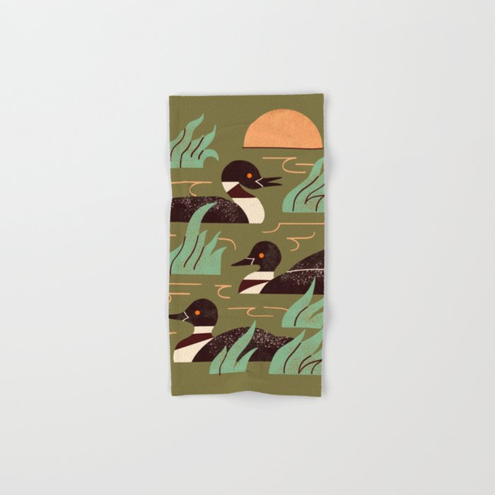 Loons At Dusk Bath Towel Gallery Image 1