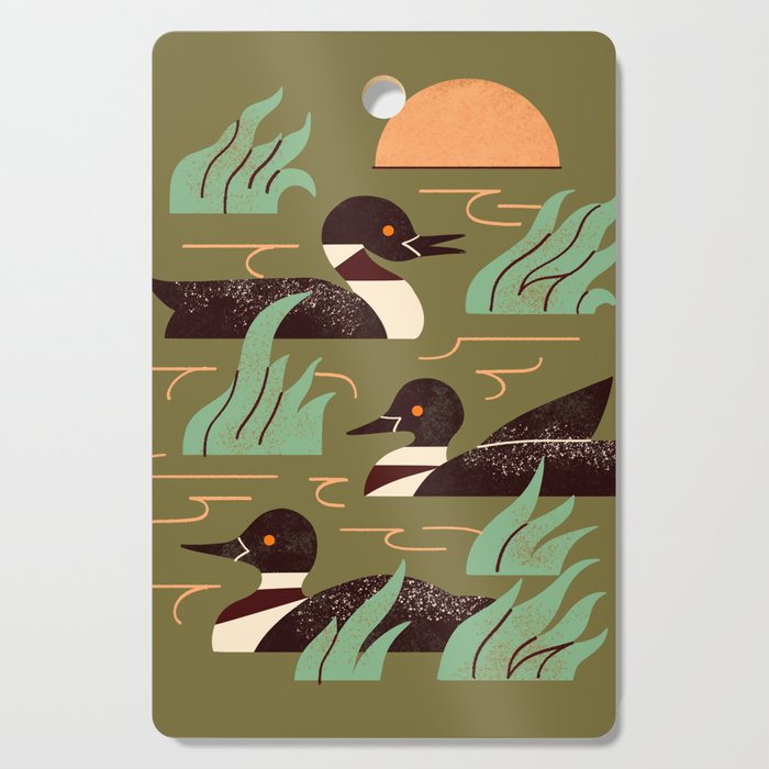 Loons At Dusk Cutting Board Gallery Image 1