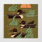 Loons At Dusk Wood Wall Art Gallery Image 1