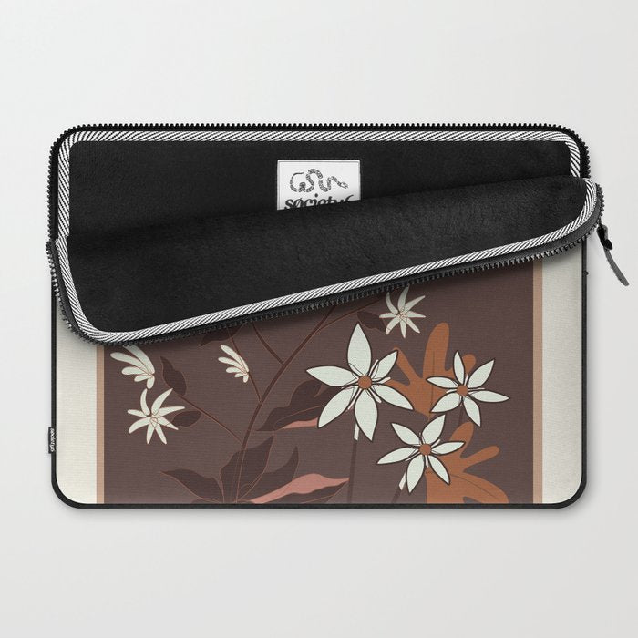 Floral Mocha 3 Laptop Sleeve Gallery Image 2