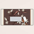 Floral Mocha 3 Desk Mat Gallery Image 1
