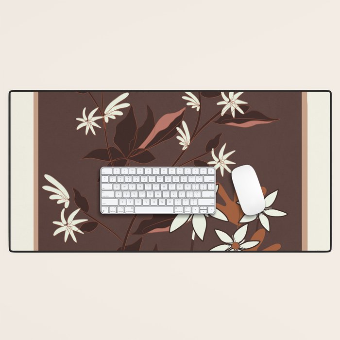 Floral Mocha 3 Desk Mat Gallery Image 1