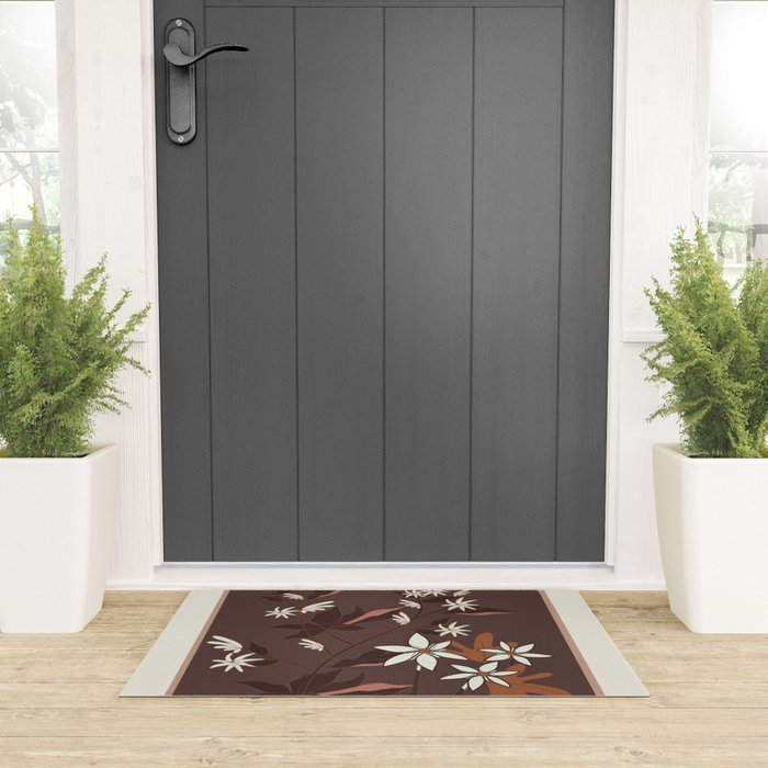 Floral Mocha 3 Welcome Mat Gallery Image 3