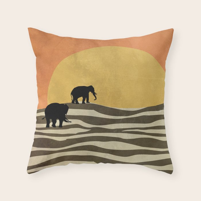 African Sunset Throw Pillow Gallery Image 1