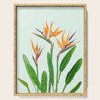 bird of paradise flower painting Serving Tray Gallery Image 1