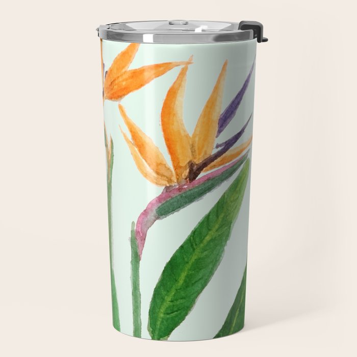 bird of paradise flower painting Travel Mug Gallery Image 2