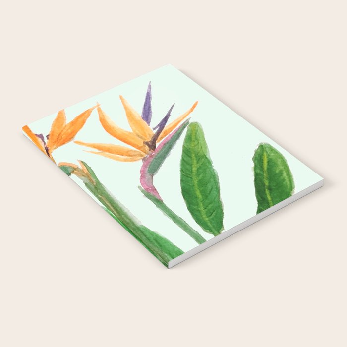 bird of paradise flower painting Notebook Gallery Image 1