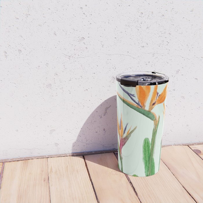 bird of paradise flower painting Travel Mug Gallery Image 4