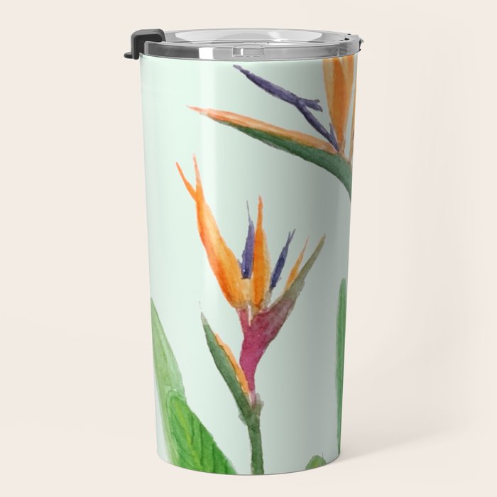bird of paradise flower painting Travel Mug Gallery Image 3