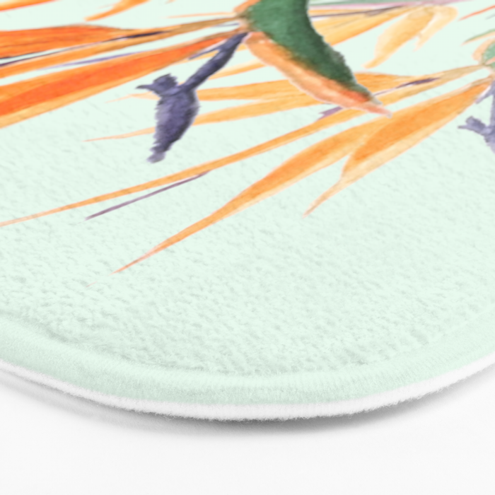 bird of paradise flower painting Bath Mat Gallery Image 3