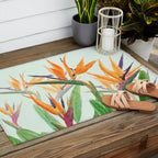 bird of paradise flower painting Outdoor Rug Gallery Image 2
