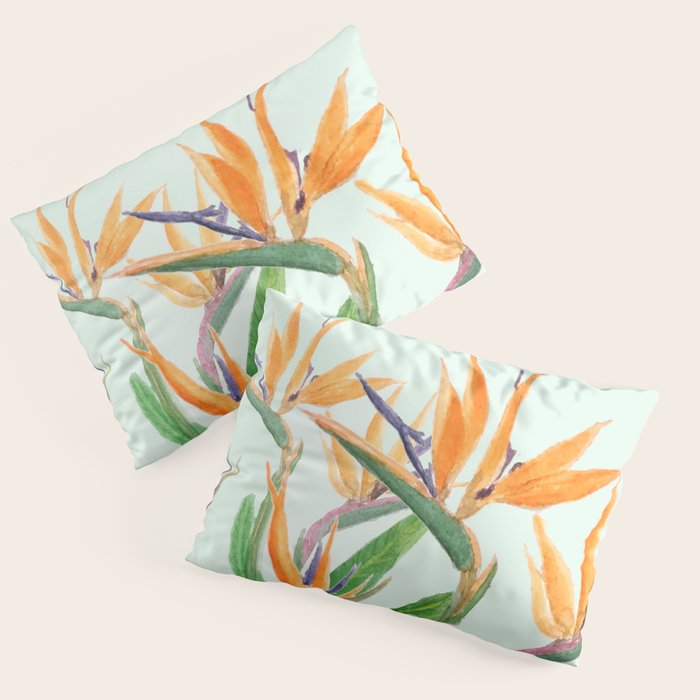 bird of paradise flower painting Pillow Sham Gallery Image 3