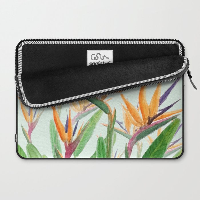 bird of paradise flower painting Laptop Sleeve Gallery Image 2