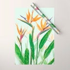 bird of paradise flower painting Wrapping Paper Gallery Image 1
