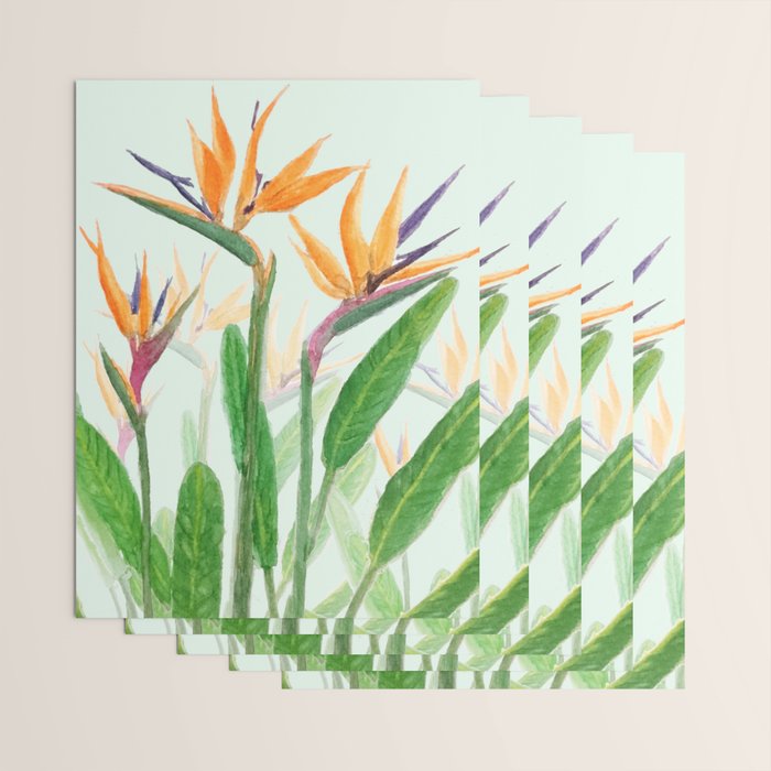 bird of paradise flower painting Wrapping Paper Gallery Image 3