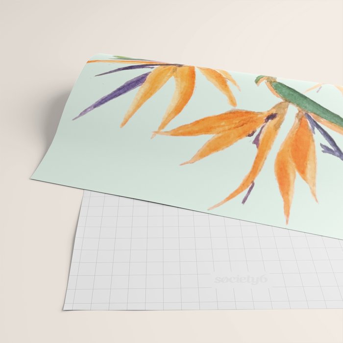 bird of paradise flower painting Wrapping Paper Gallery Image 2
