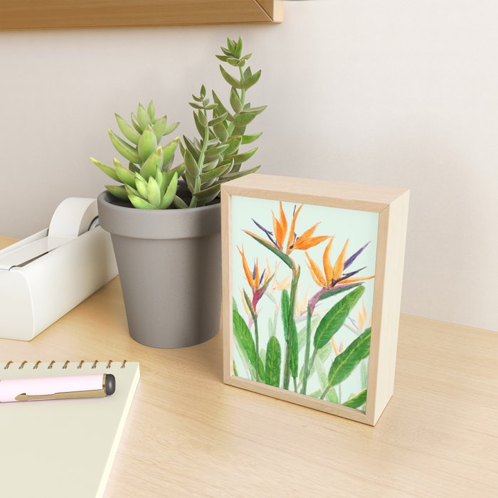 bird of paradise flower painting Mini Art Print Gallery Image 2