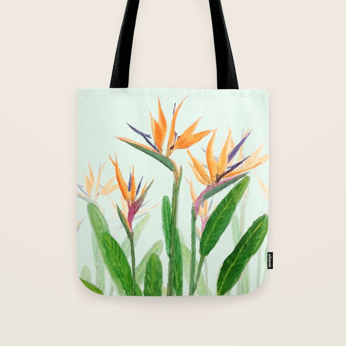 bird of paradise flower painting Tote Bag Gallery Image 1