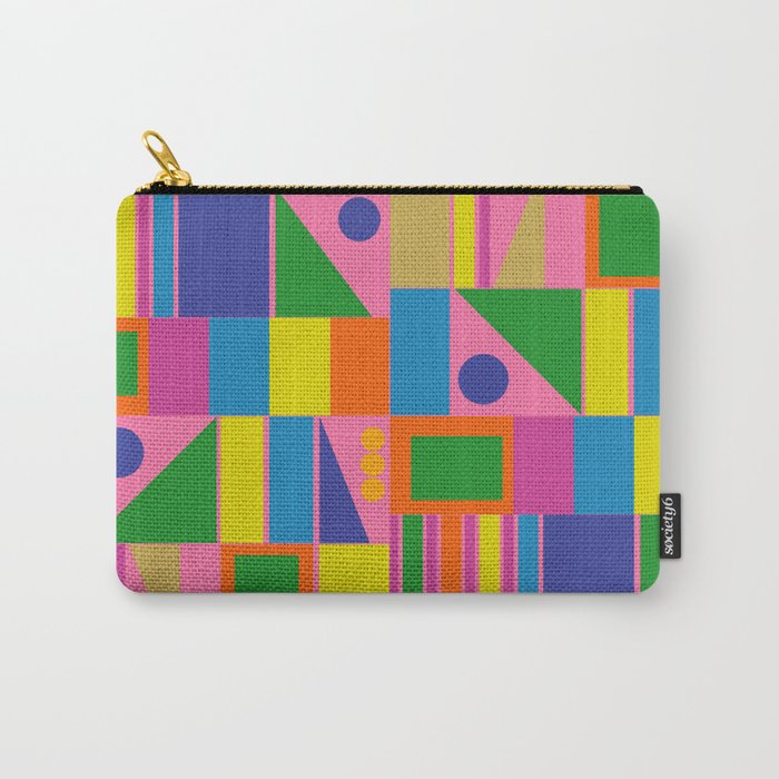 Mid Century Modern Modtastic Fun and Colorful Abstract Geometric Pattern Carry All Pouch Gallery Image 1