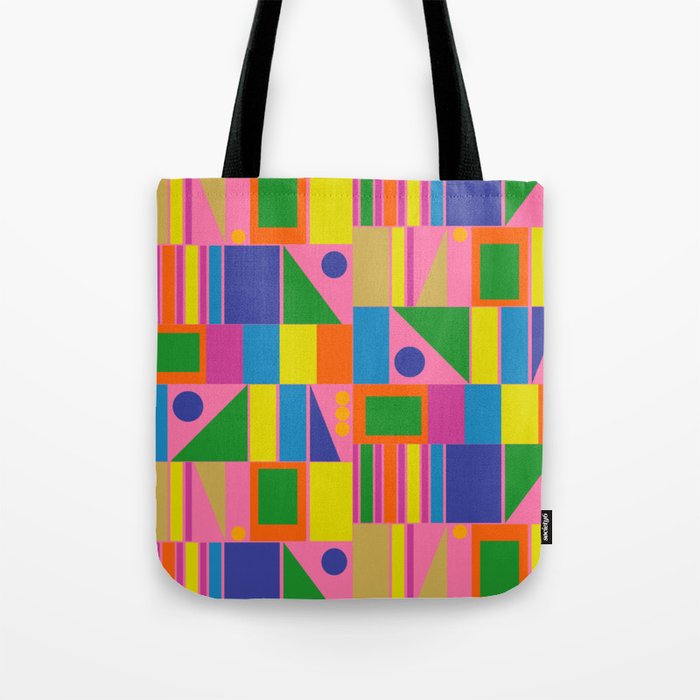 Mid Century Modern Modtastic Fun and Colorful Abstract Geometric Pattern Tote Bag Gallery Image 1