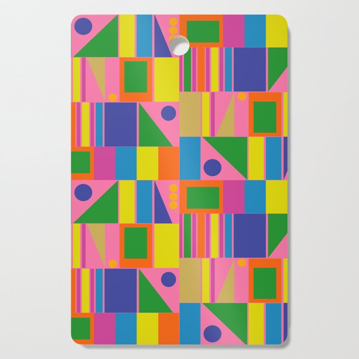 Mid Century Modern Modtastic Fun and Colorful Abstract Geometric Pattern Cutting Board Gallery Image 1