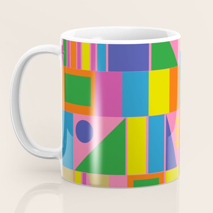 Mid Century Modern Modtastic Fun and Colorful Abstract Geometric Pattern Coffee Mug Gallery Image 3