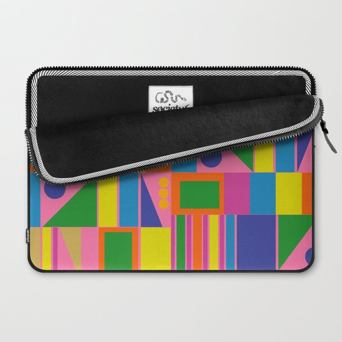 Mid Century Modern Modtastic Fun and Colorful Abstract Geometric Pattern Laptop Sleeve Gallery Image 2