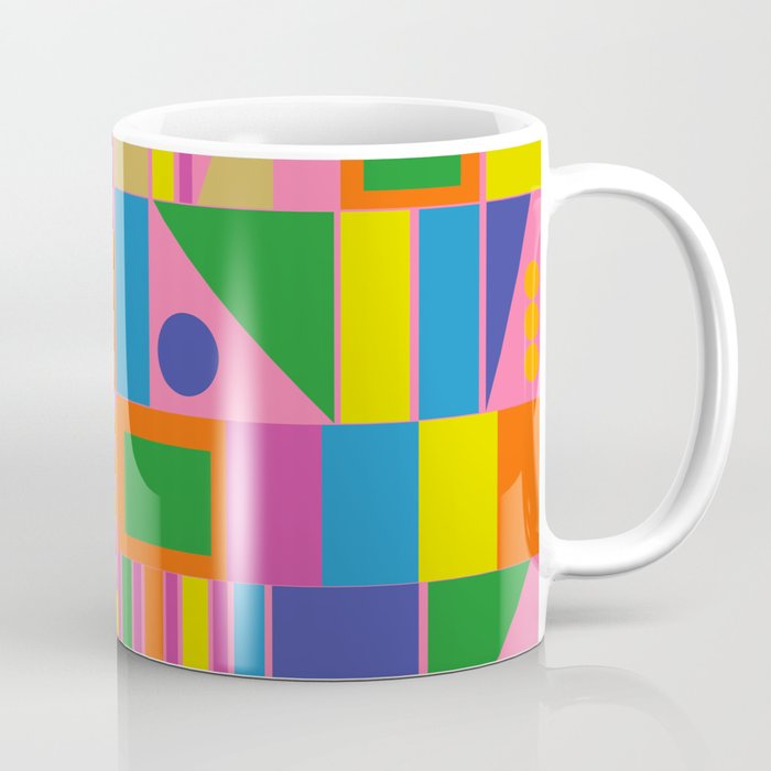 Mid Century Modern Modtastic Fun and Colorful Abstract Geometric Pattern Coffee Mug Gallery Image 1