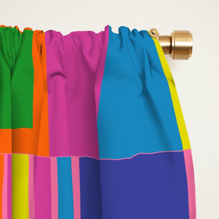 Mid Century Modern Modtastic Fun and Colorful Abstract Geometric Pattern Window Curtain Gallery Image 2