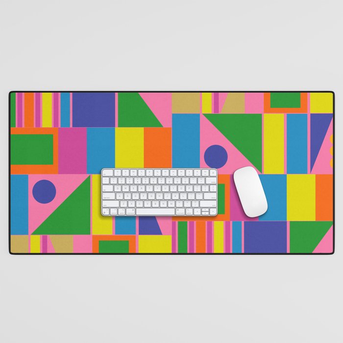 Mid Century Modern Modtastic Fun and Colorful Abstract Geometric Pattern Desk Mat Gallery Image 1