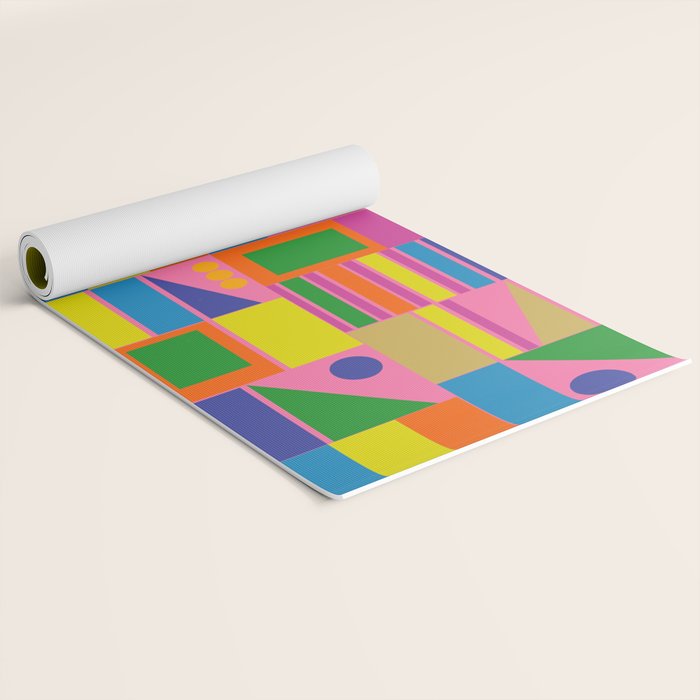 Mid Century Modern Modtastic Fun and Colorful Abstract Geometric Pattern Yoga Mat Gallery Image 2