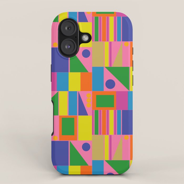 Mid Century Modern Modtastic Fun and Colorful Abstract Geometric Pattern iPhone Case Gallery Image 1