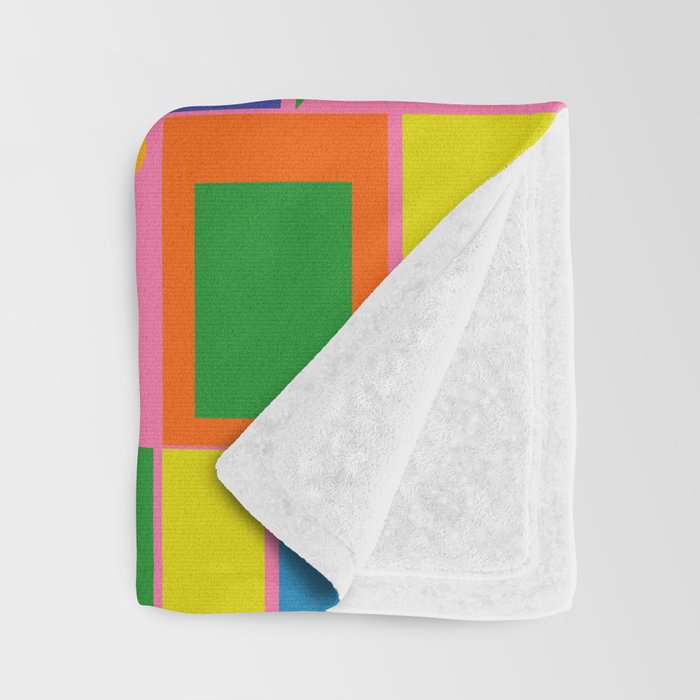 Mid Century Modern Modtastic Fun and Colorful Abstract Geometric Pattern Throw Blanket Gallery Image 3
