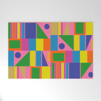 Mid Century Modern Modtastic Fun and Colorful Abstract Geometric Pattern Welcome Mat Gallery Image 1