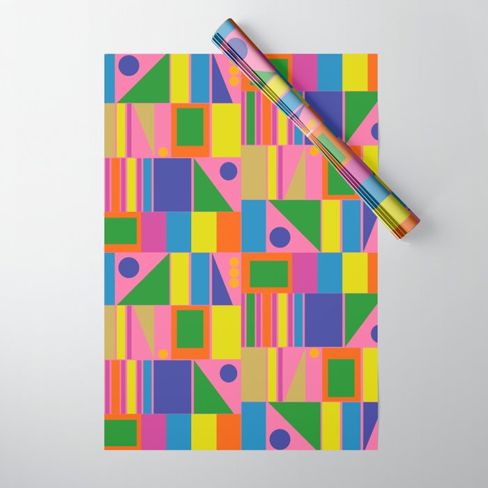 Mid Century Modern Modtastic Fun and Colorful Abstract Geometric Pattern Wrapping Paper Gallery Image 1
