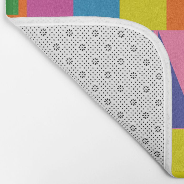 Mid Century Modern Modtastic Fun and Colorful Abstract Geometric Pattern Bath Mat Gallery Image 2