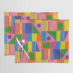 Mid Century Modern Modtastic Fun and Colorful Abstract Geometric Pattern Placemat Gallery Image 1