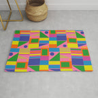 Mid Century Modern Modtastic Fun and Colorful Abstract Geometric Pattern Rug Gallery Image 1