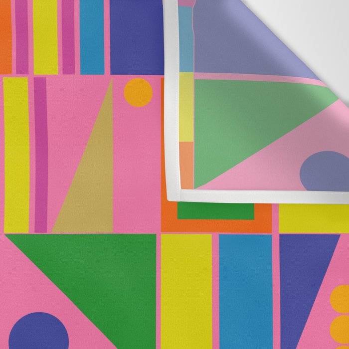 Mid Century Modern Modtastic Fun and Colorful Abstract Geometric Pattern Wall Tapestry Gallery Image 3